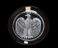 A Lalique Molded and Frosted Glass Collector Plate Diameter 8 3/8 inches.