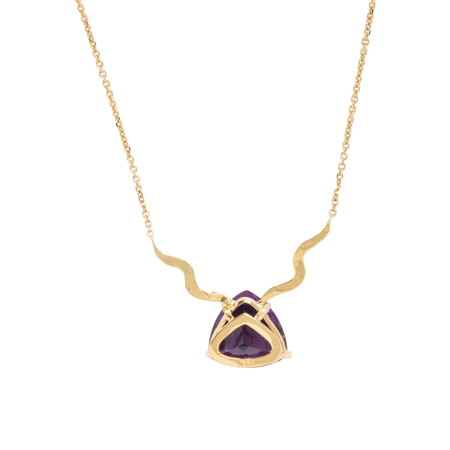 AMETHYST, DIAMOND, AND YELLOW GOLD NECKLACE