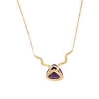 AMETHYST, DIAMOND, AND YELLOW GOLD NECKLACE