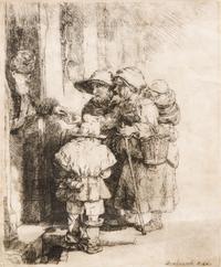 Rembrandt van Rijn, (Dutch, 1606-1669), Beggars Receiving Alms at the Door of a House