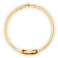 RUBY AND DIAMOND SLIDE PENDANT WITH YELLOW GOLD OMEGA CHAIN