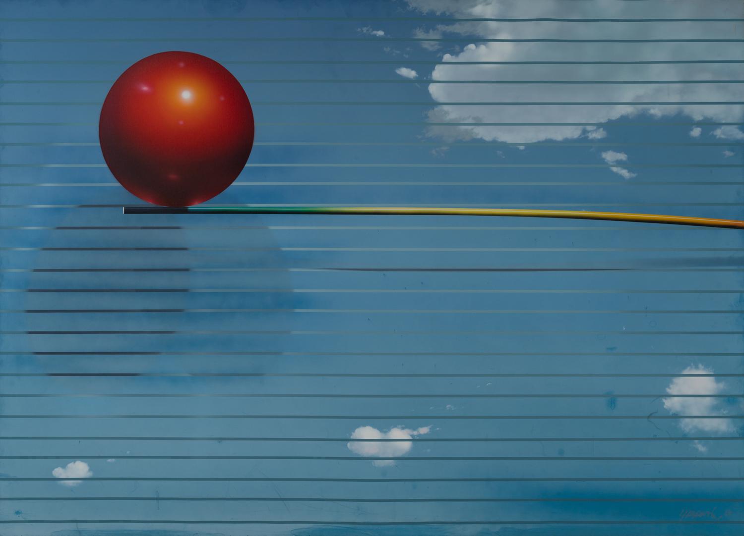 Composition with a Red Sphere
