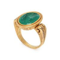 ATTILIO CODOGNATO, CARVED EMERALD INTAGLIO RING