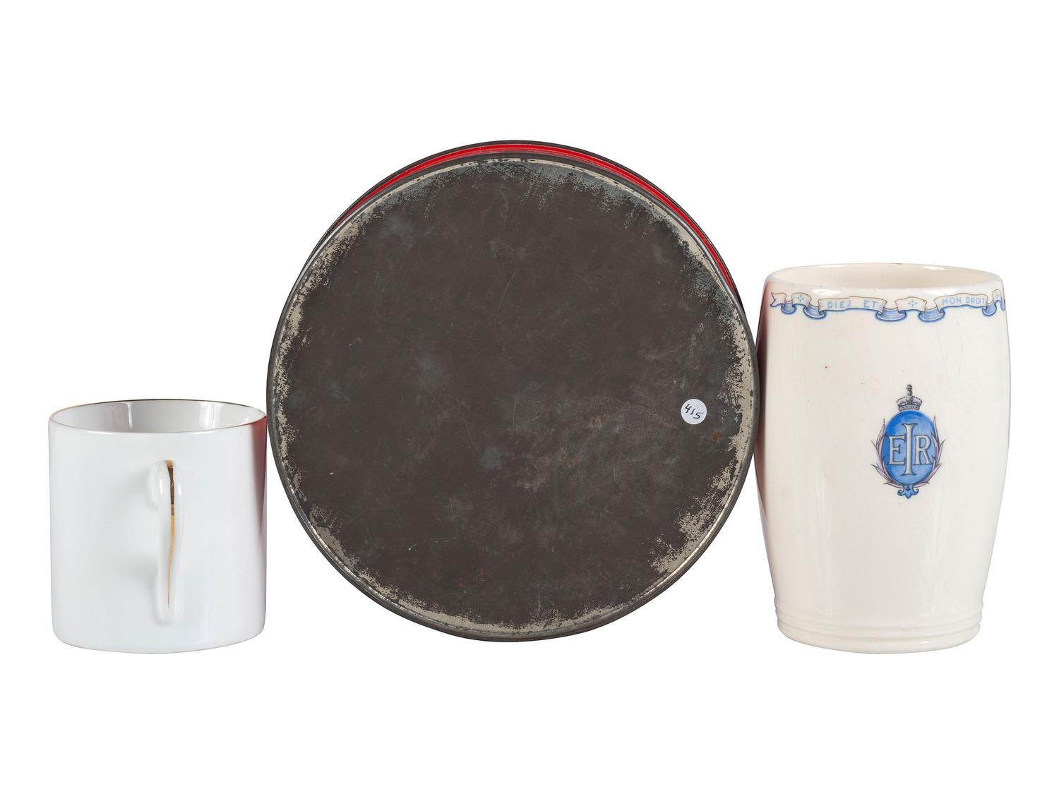 [ROYALTY]. A group of handkerchiefs, ceramics, and other ephemera from Queen VICTORIA, King GEORGE V, and King EDWARD VIII comprising: