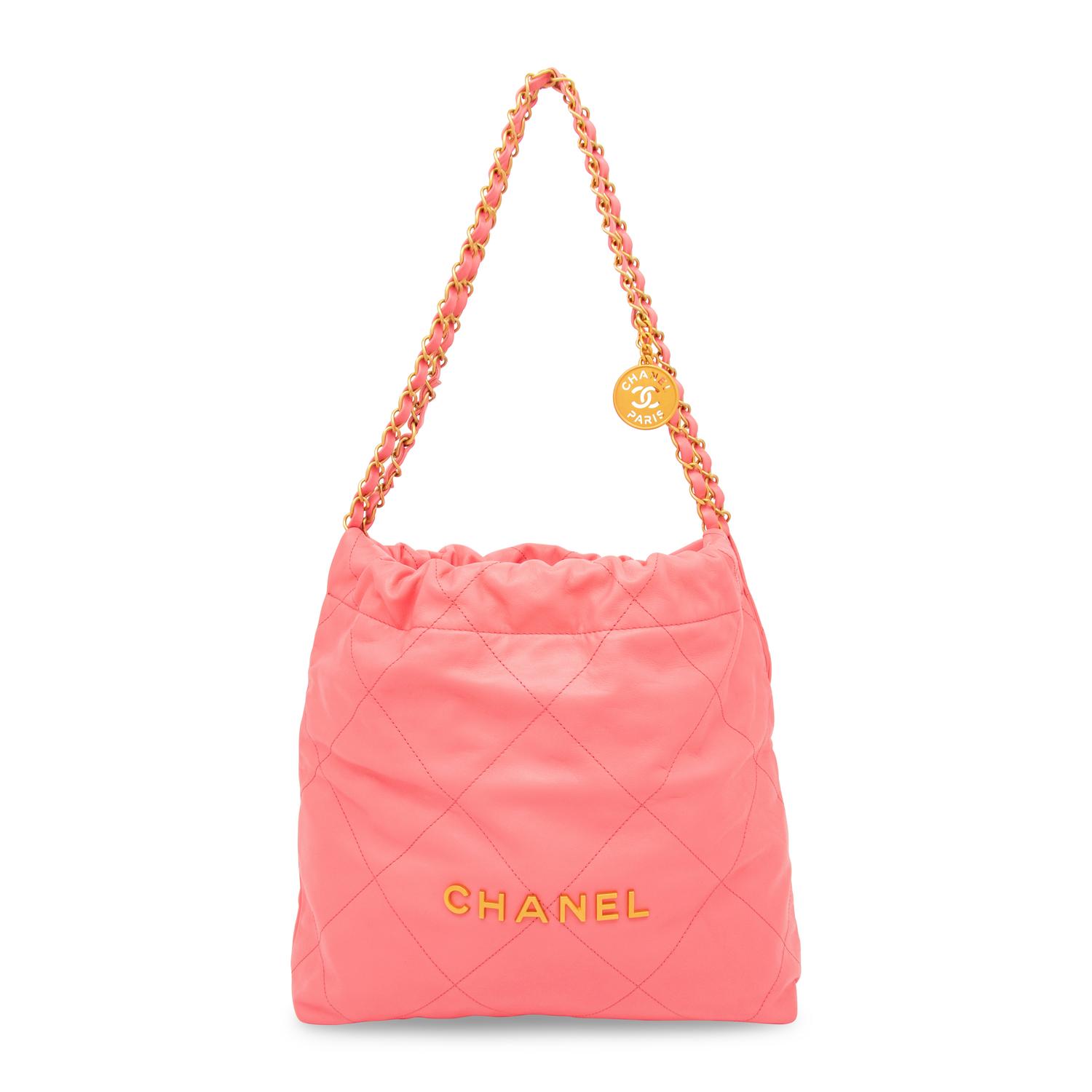 CHANEL, PINK LEATHER 22 TOTE