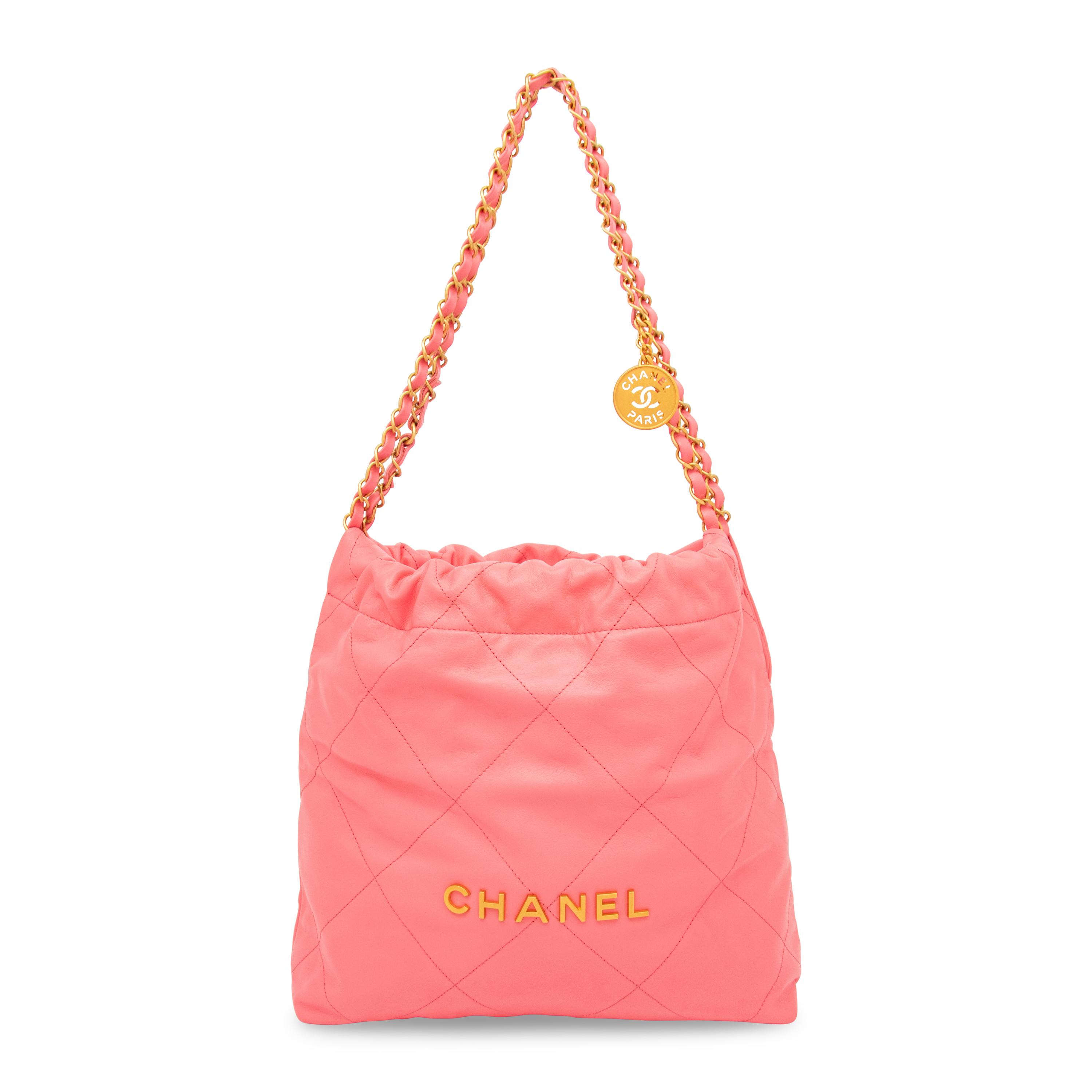 CHANEL, PINK LEATHER 22 TOTE