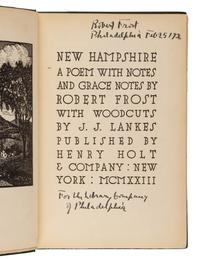 FROST, Robert (1874-1963). New Hampshire . New York: Henry Holt & Company, 1923.