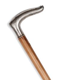 A German Silver Mounted Malacca Walking Stick
