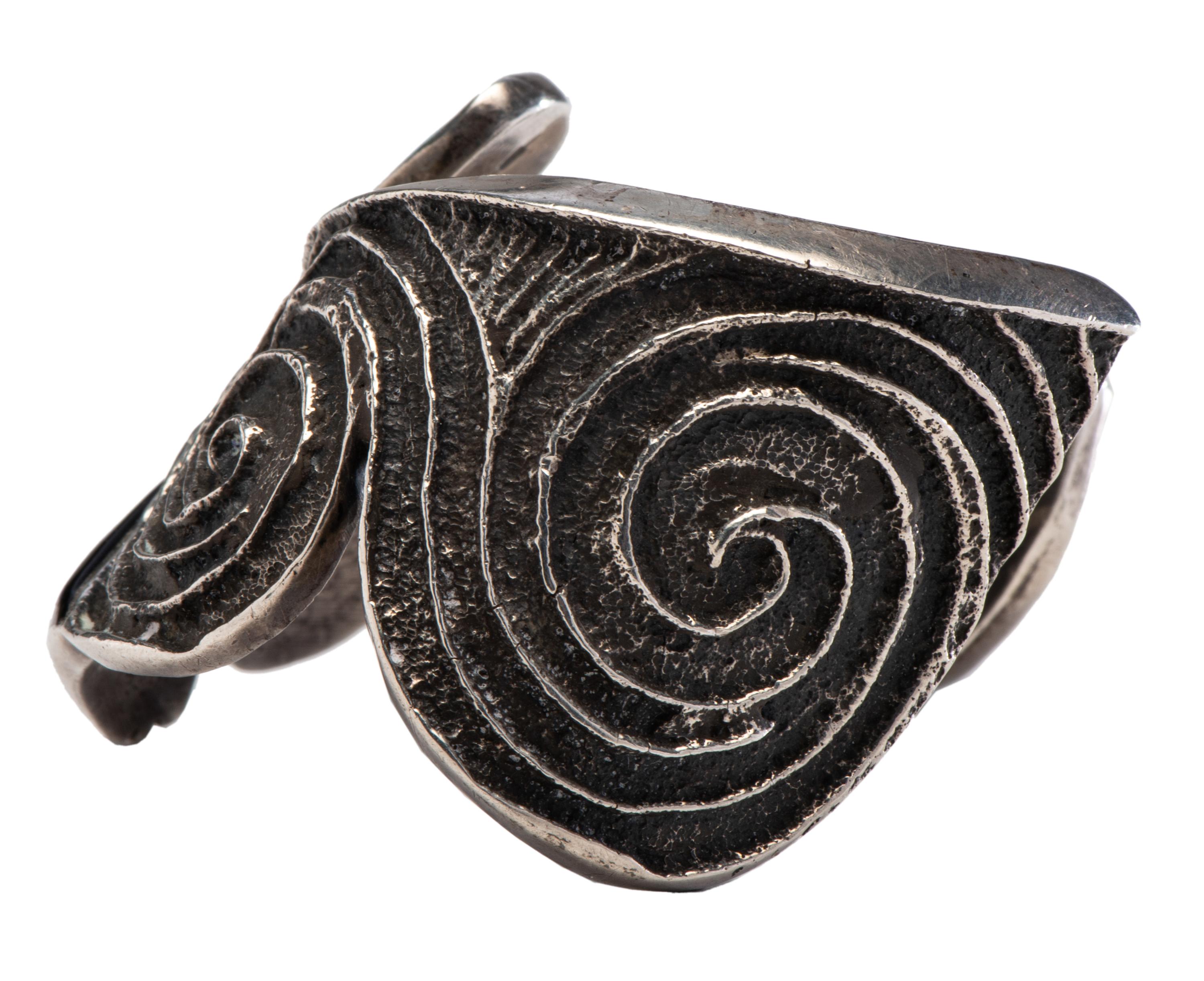 Tufa Cast Silver Cuff, with Turquoise, Jet, Shell, Coral, and Lapis Inlay Lot is located and will ship from Denver, Colorado.