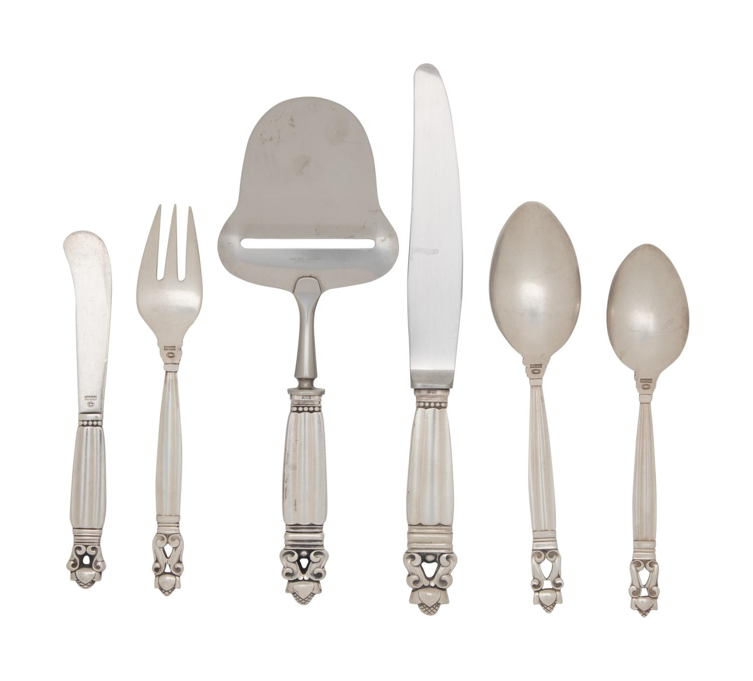 A Georg Jensen Silver Flatware Service
