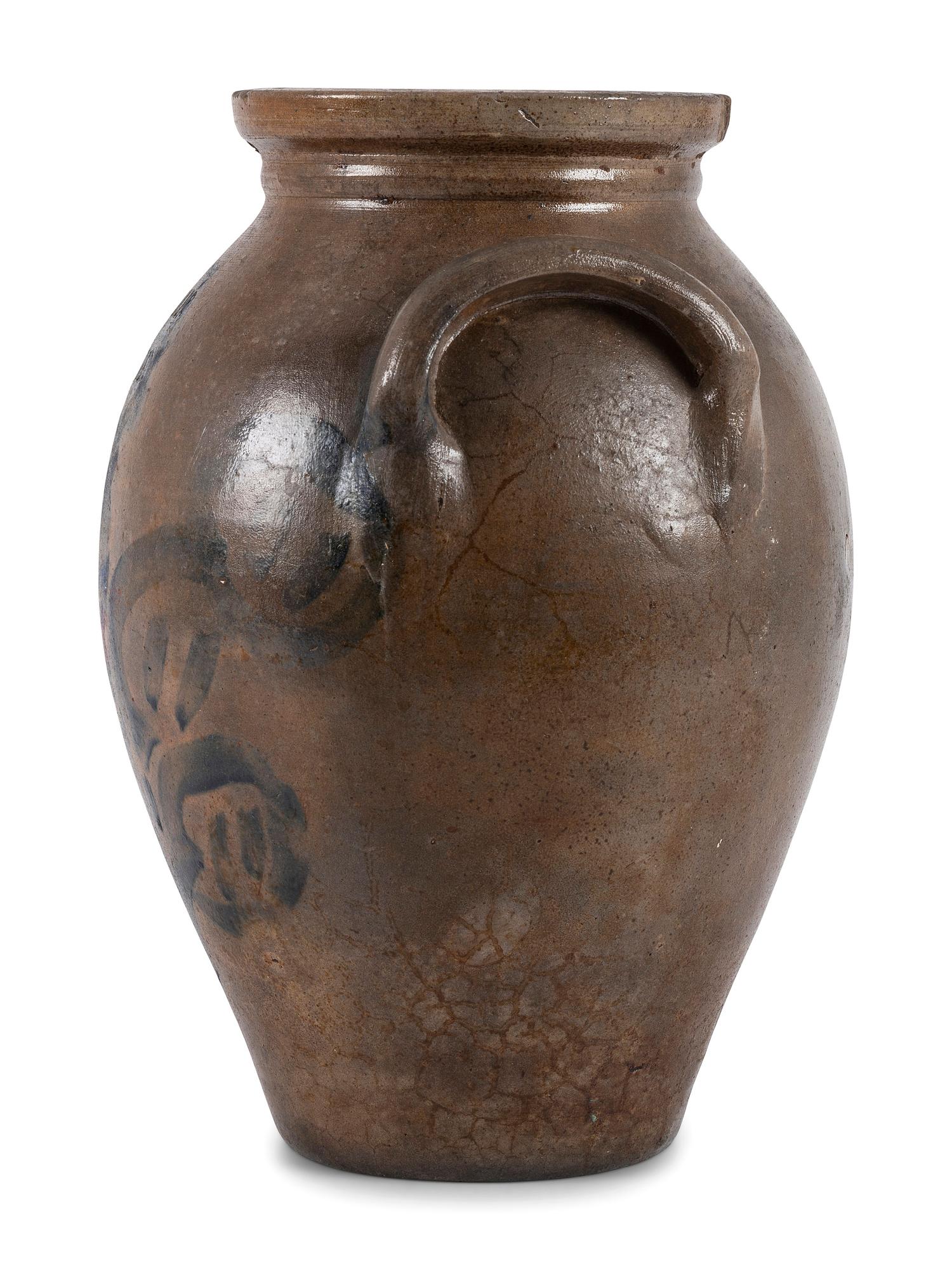 An Ohio Cobalt Decorated Stoneware Crock