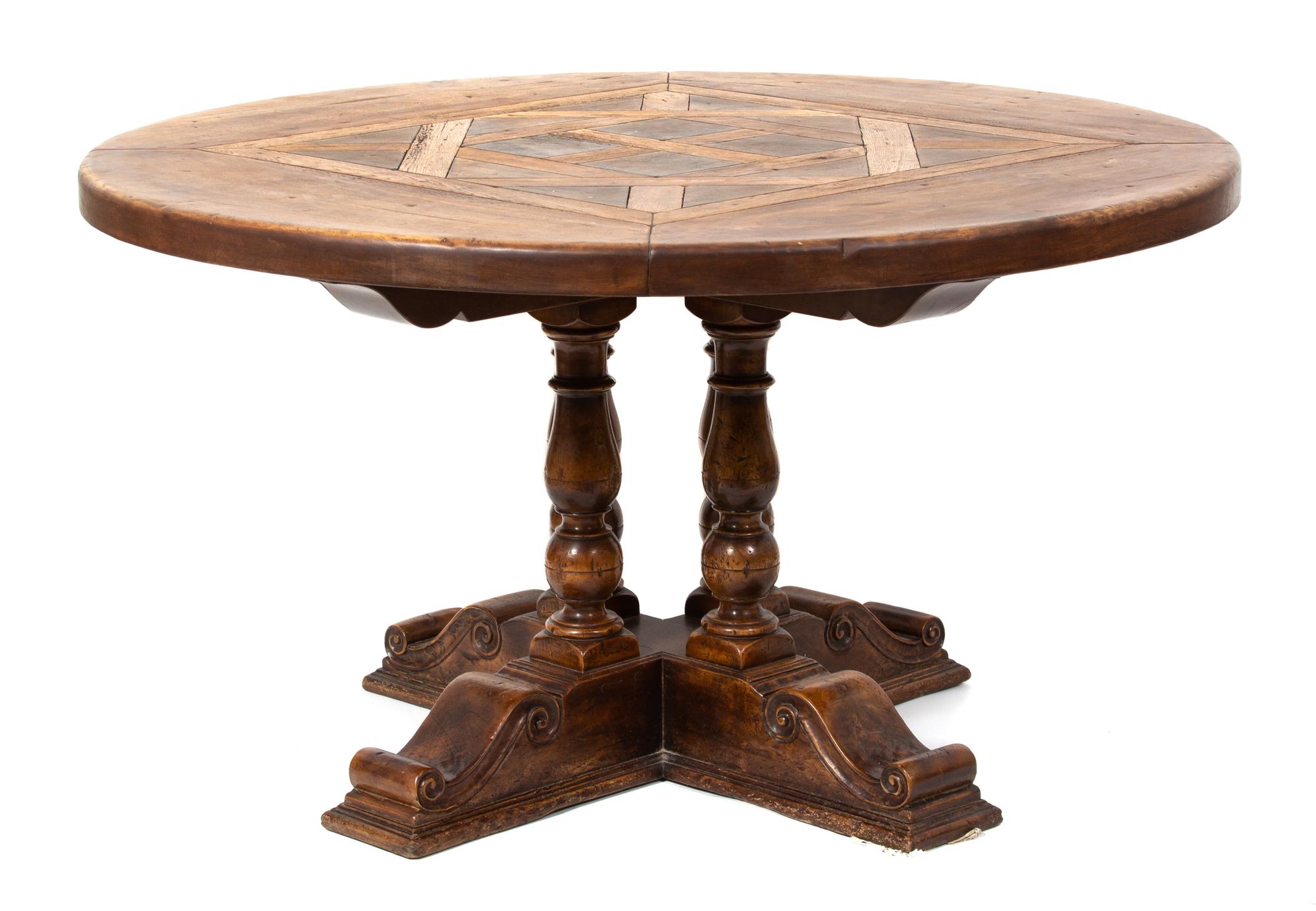 A William IV Style Carved Mahogany Center Table Height 30 x diameter 54 inches. — 20TH CENTURY