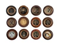 [EARLY PHOTOGRAPHY - UNION CASES]. A large collection of "oreo" cases and spare parts, including: