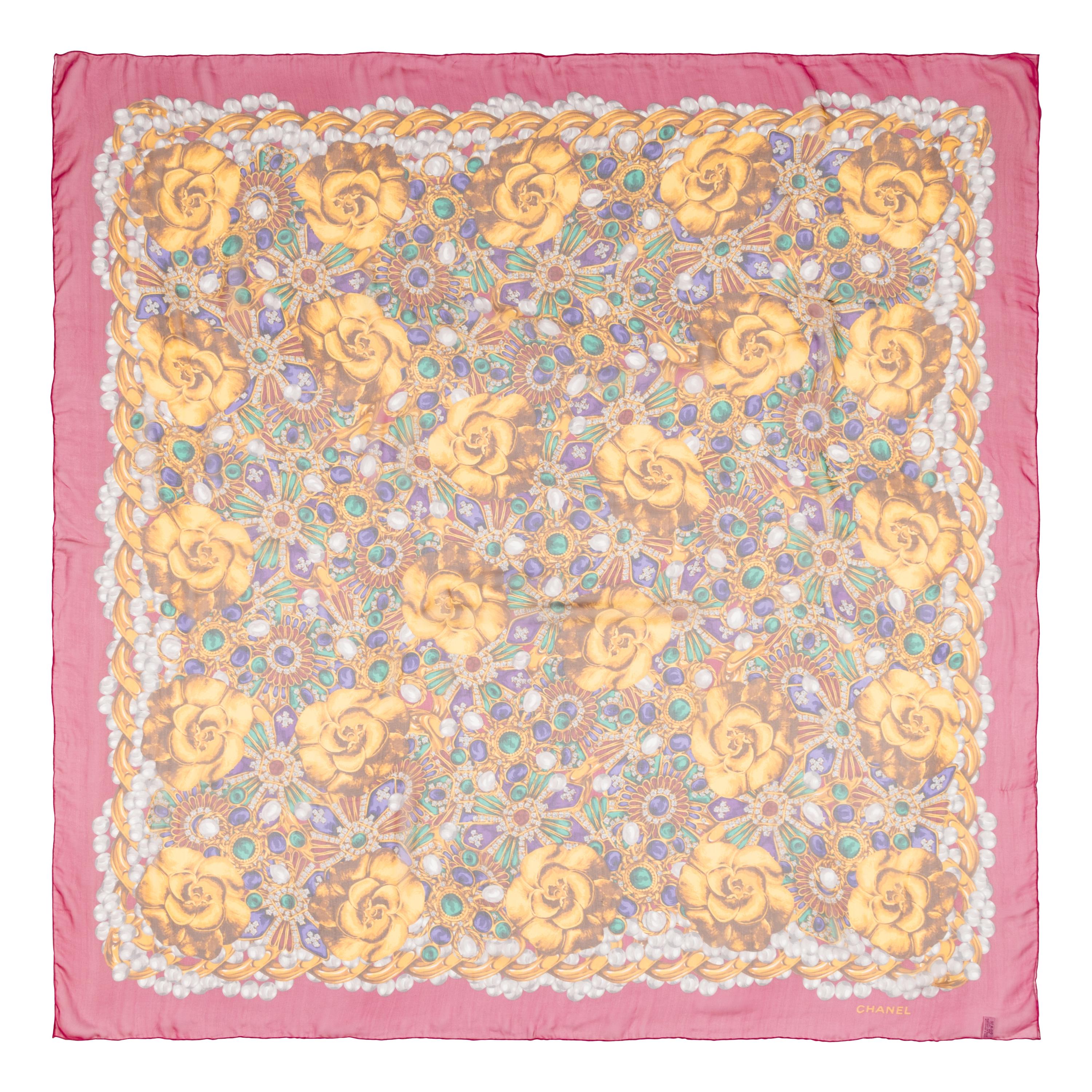 Chanel, Two Large Chiffon Scarves