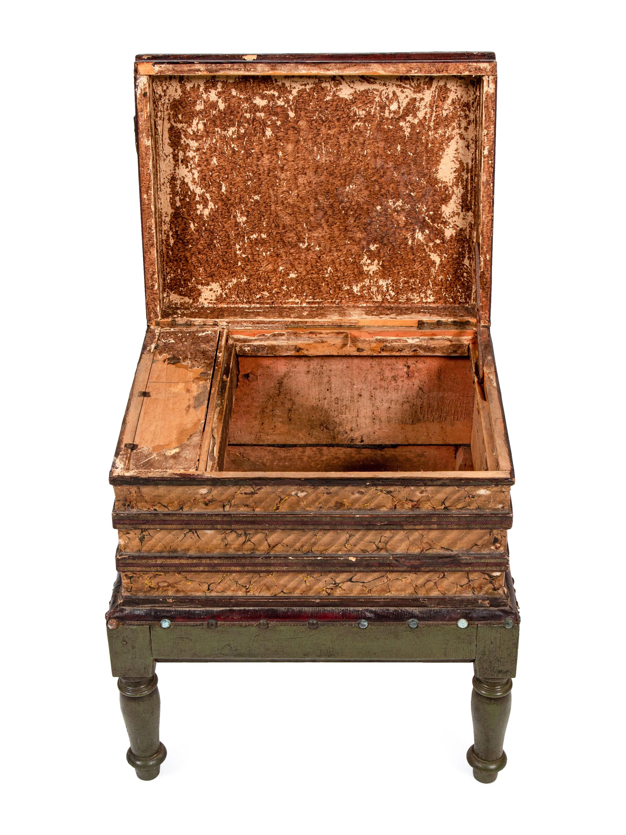 A French Painted and Paper Veneered Faux Book-Form Table