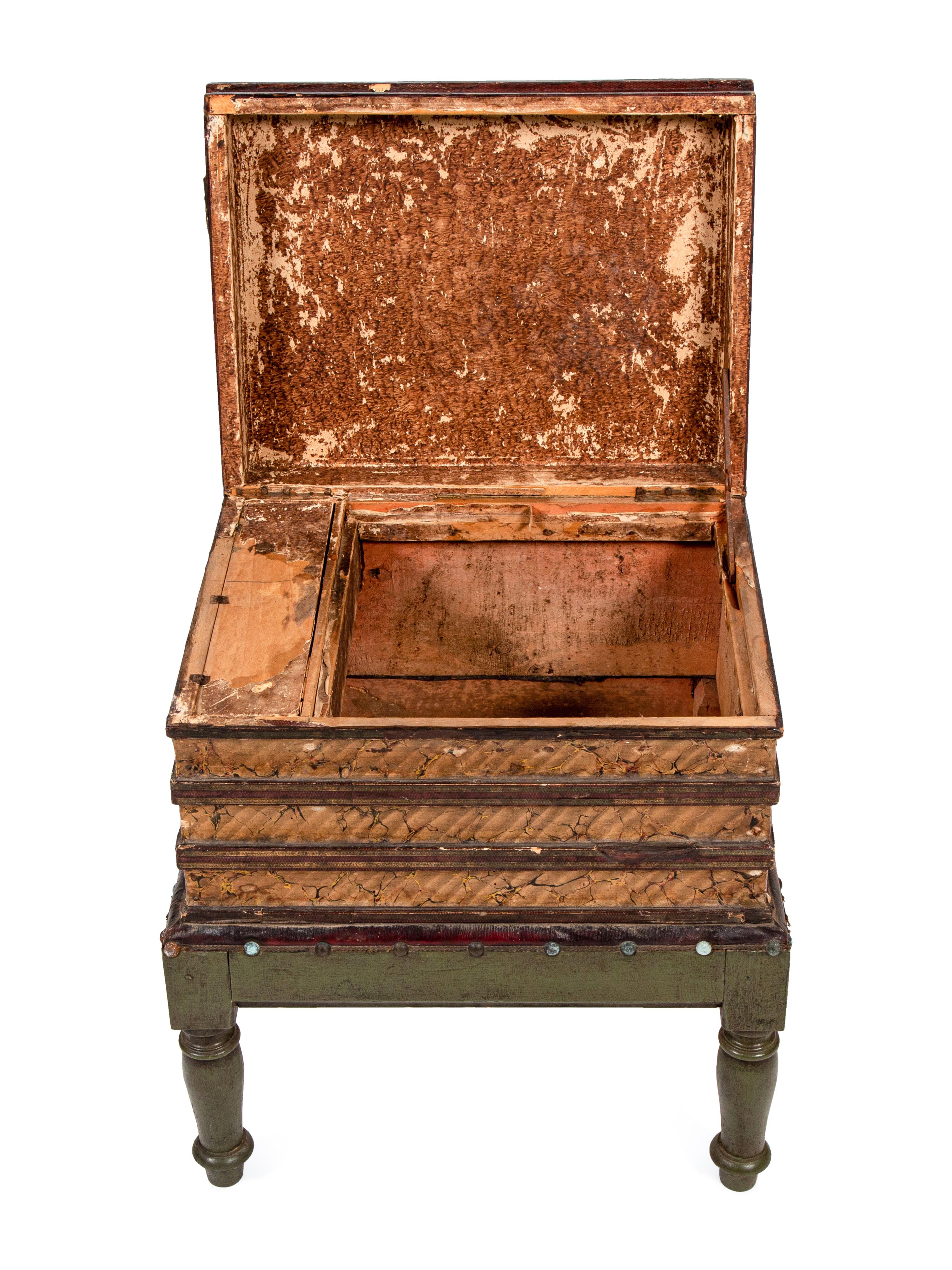 A French Painted and Paper Veneered Faux Book-Form Table