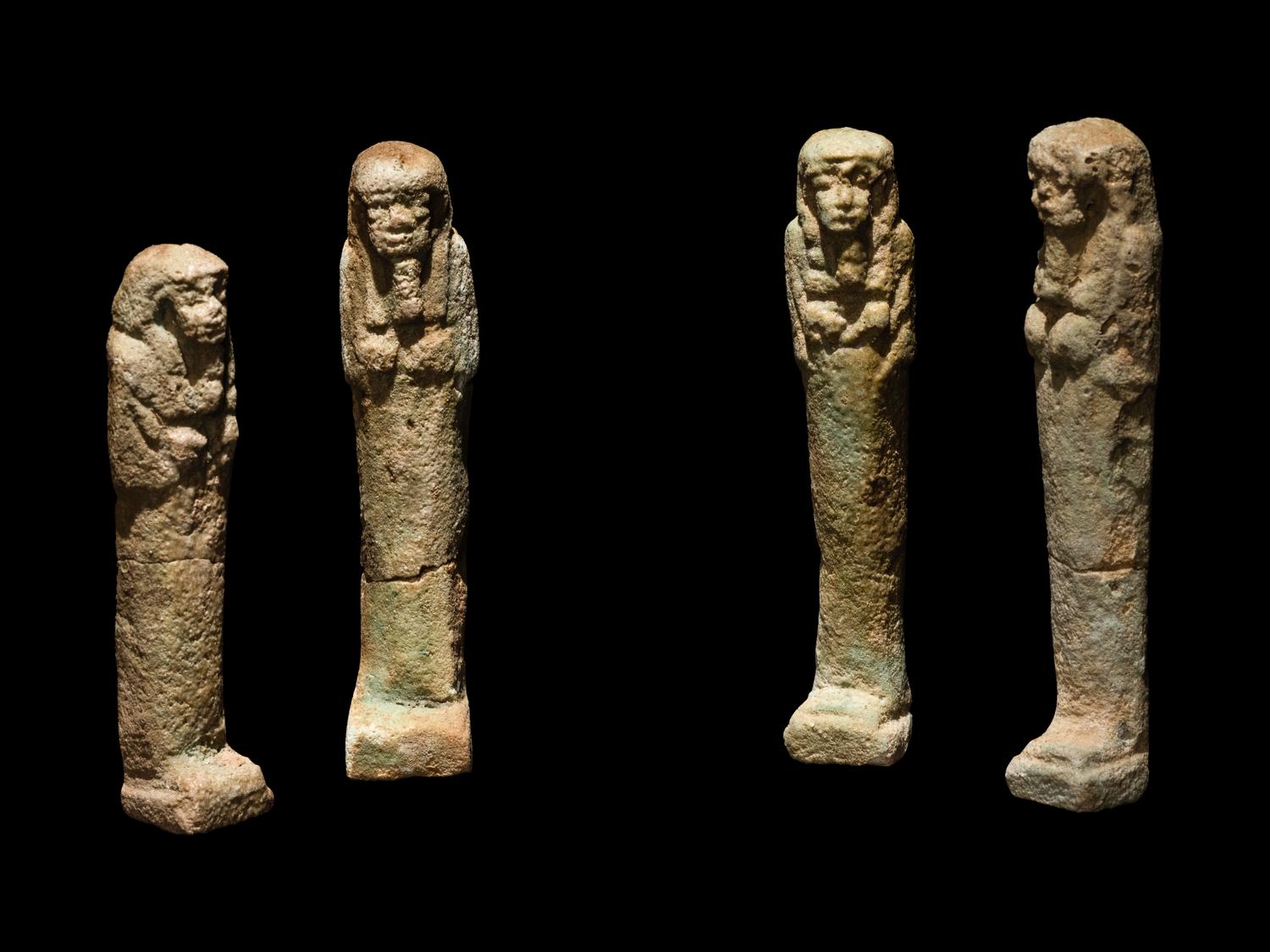 Four Egyptian Faience Ushabtis