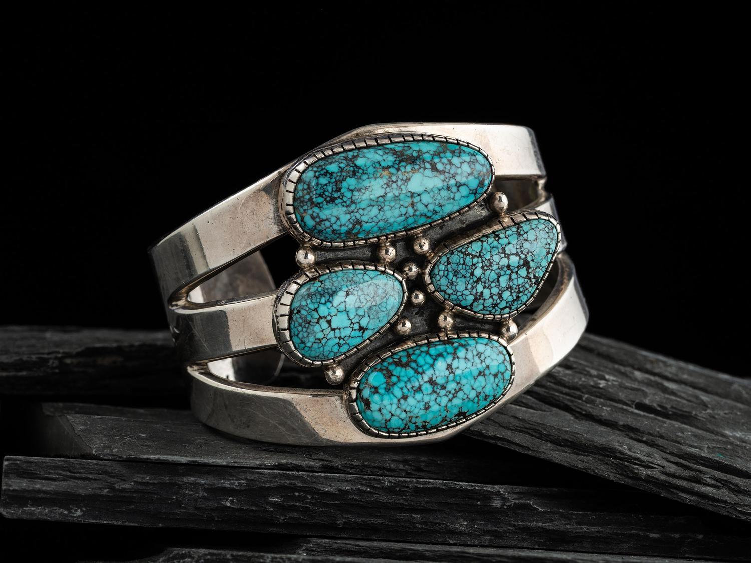 Navajo Silver and Turquoise Cuff Bracelet