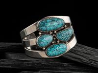 Navajo Silver and Turquoise Cuff Bracelet