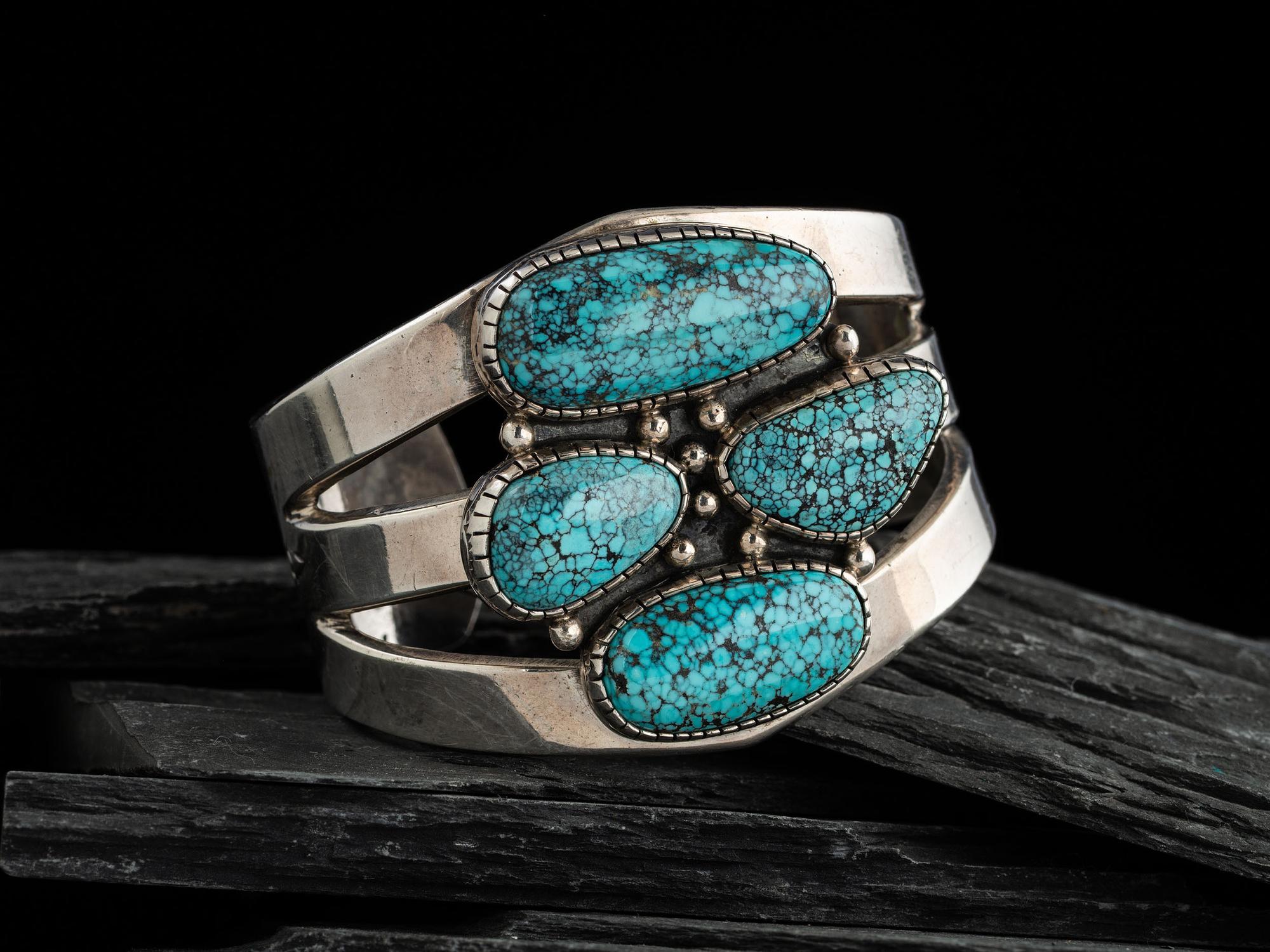 Navajo Silver and Turquoise Cuff Bracelet