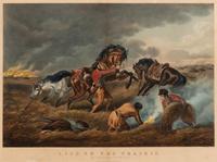 Currier and Ives, publishers -- After Arthur F. Tait Life on the Prairie: Trappers Defence, "Fire Fight Fire" , 1862. (G.3797)