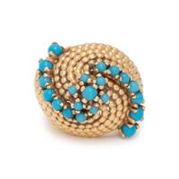 YELLOW GOLD AND TURQUOISE RING