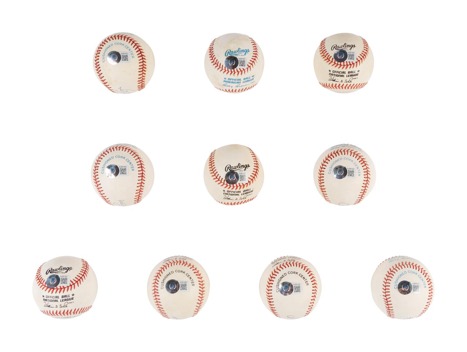 A Group of 19 Hall of Fame Pitcher Single Signed Autograph Baseballs (Beckett Authentication Services Certified),