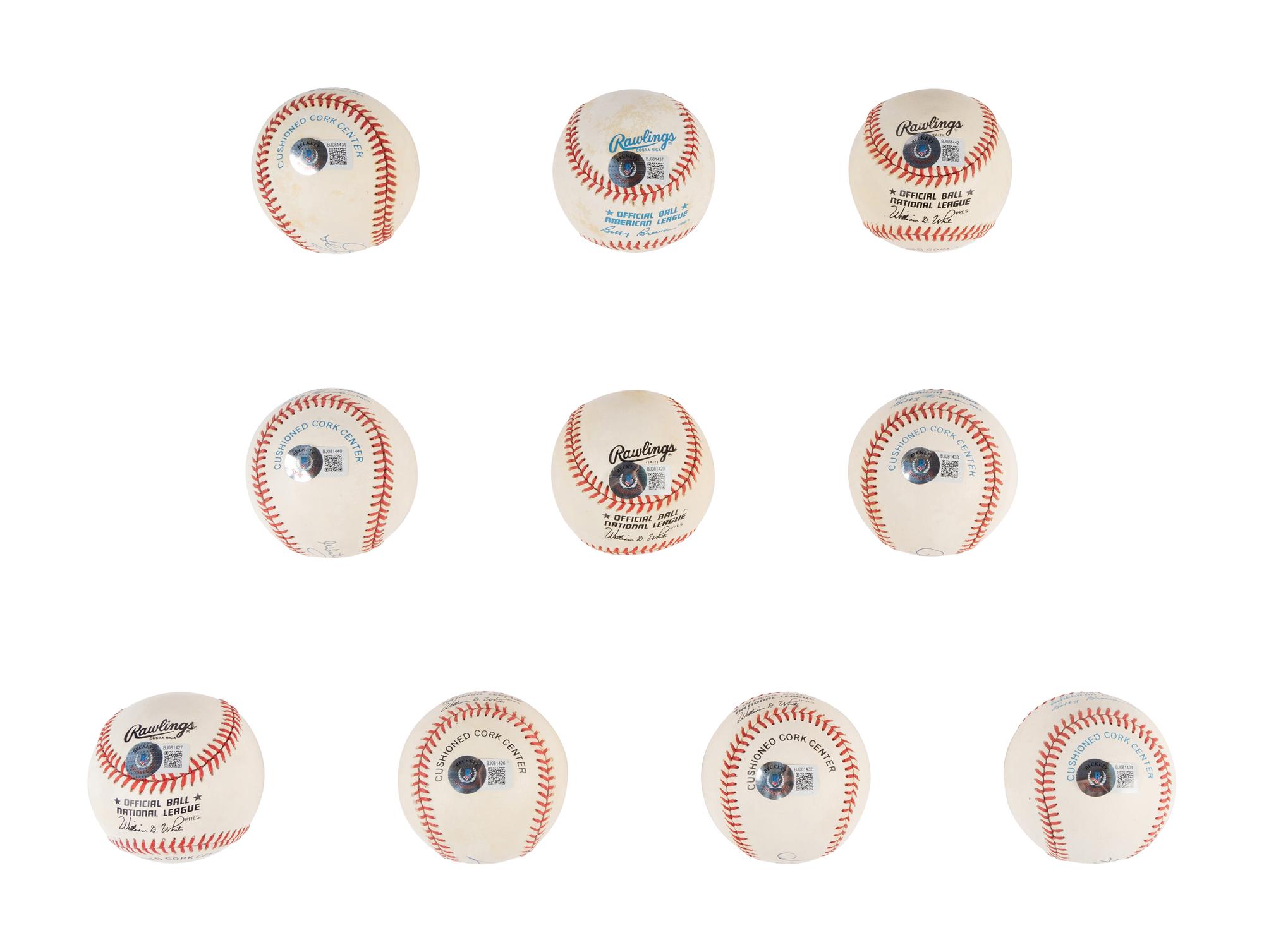 A Group of 19 Hall of Fame Pitcher Single Signed Autograph Baseballs (Beckett Authentication Services Certified),