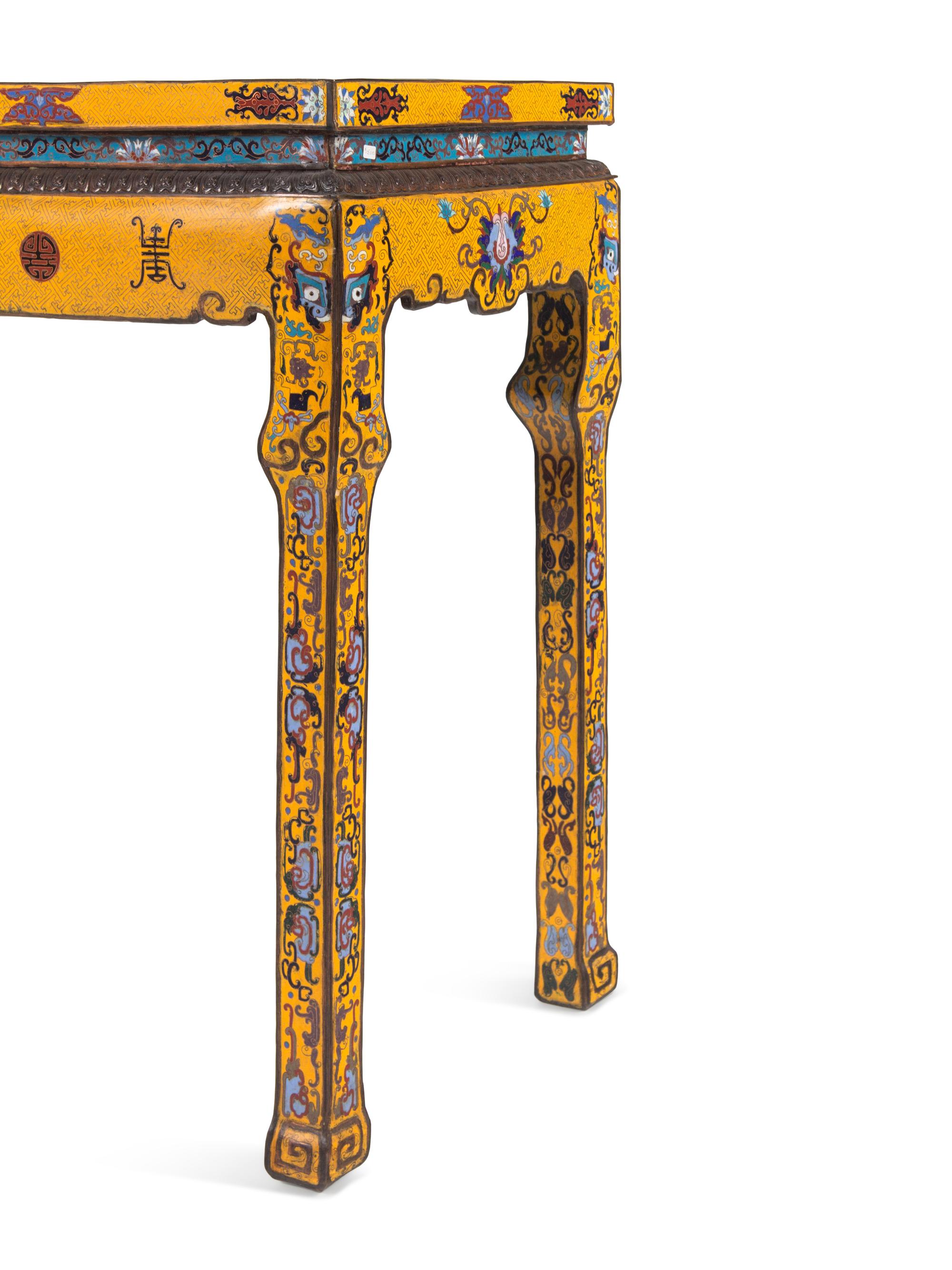 A Chinese Cloisonné Enamel Altar Table