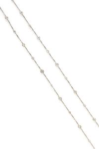 PLATINUM AND DIAMOND STATION CHAIN AND DIAMOND HEART PENDANT BROOCH