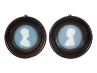 A Pair of Sevres Blue Jasper Porcelain Portrait Roundels — FRANCE, 19TH CENTURY