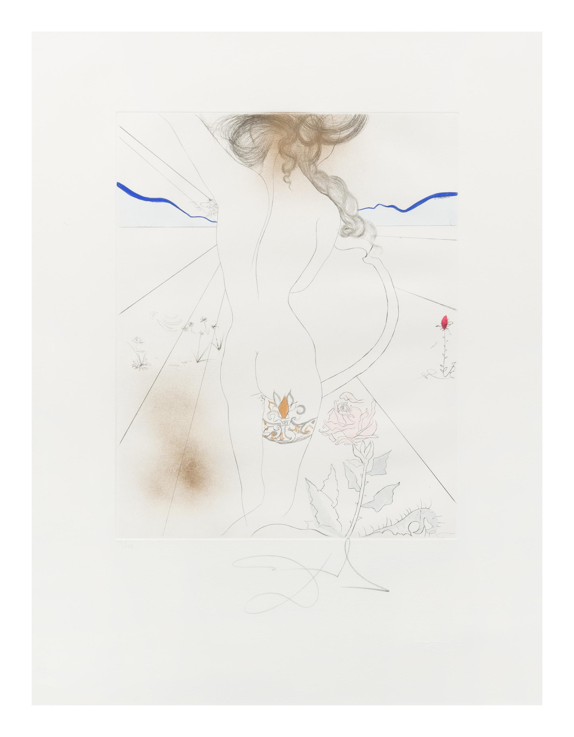 Salvador Dali, (Spanish, 1904-1989), La pagode and Le Nu a la jarretiere (from The Hippies), 1969