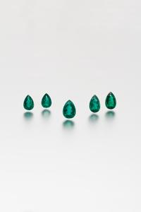 A Collection of Loose Pear Shape Emeralds,