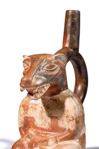 A Moche Anthropomorphized Fox Vessel