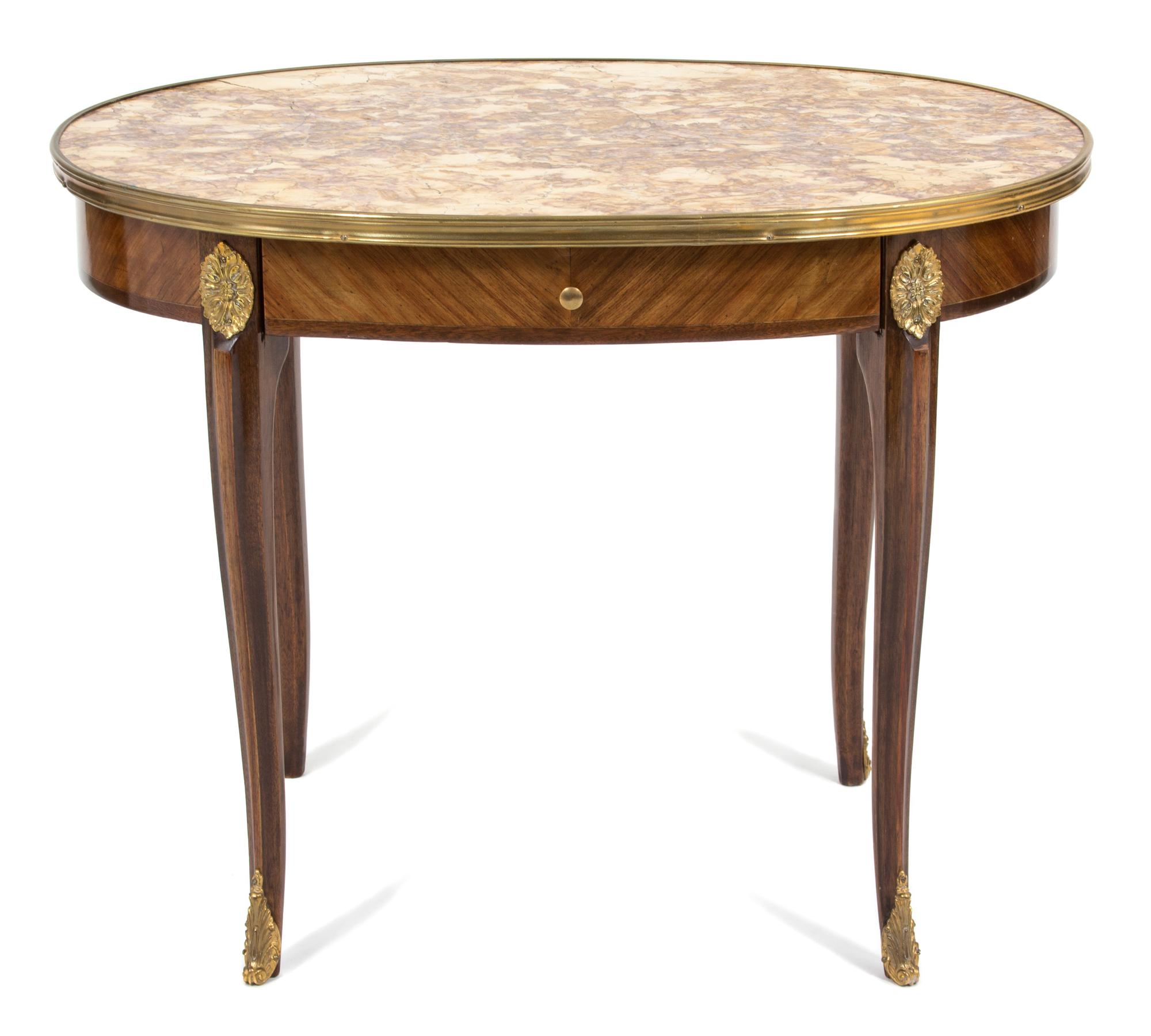 A Louis XVI Style Occasional Table Height 27 x width 25 3/4 x depth 17 1/2 inches. — 19TH CENTURY