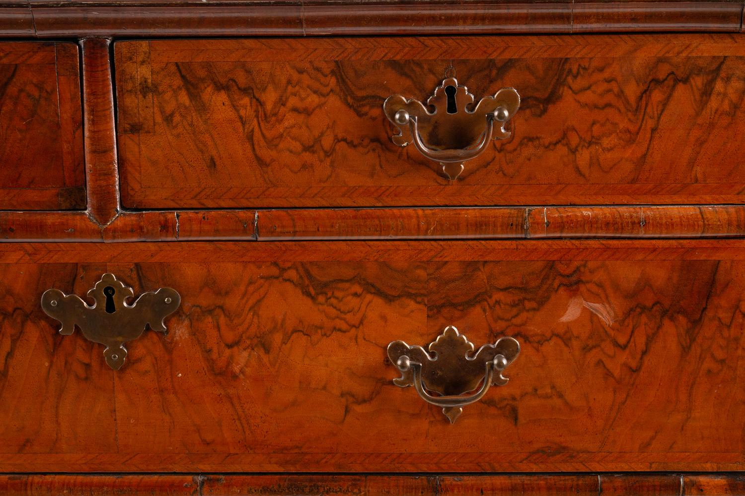 A George II Inlaid Walnut Chest on Stand