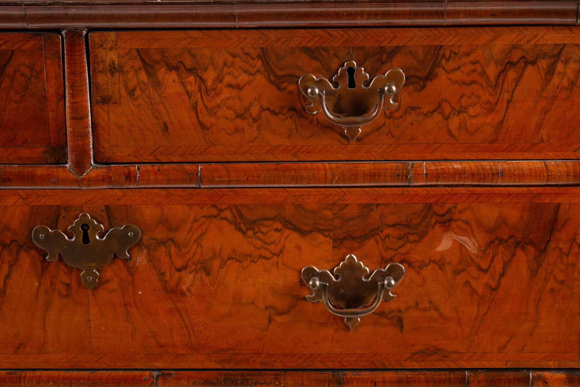 A George II Inlaid Walnut Chest on Stand