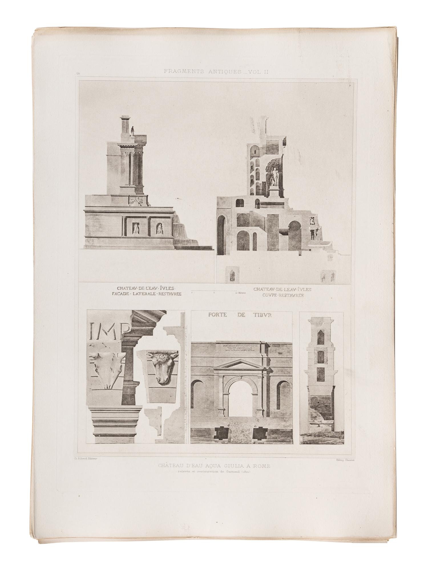 D’ESPOUY, Henry. Fragments d'Architecture du Moyen Age et de la Renaissance, d'apres les Relevés & Restaurations des Anciens Pensionnaires de l'Academie de France a Rome. Paris: Charles Massin, n.d.
