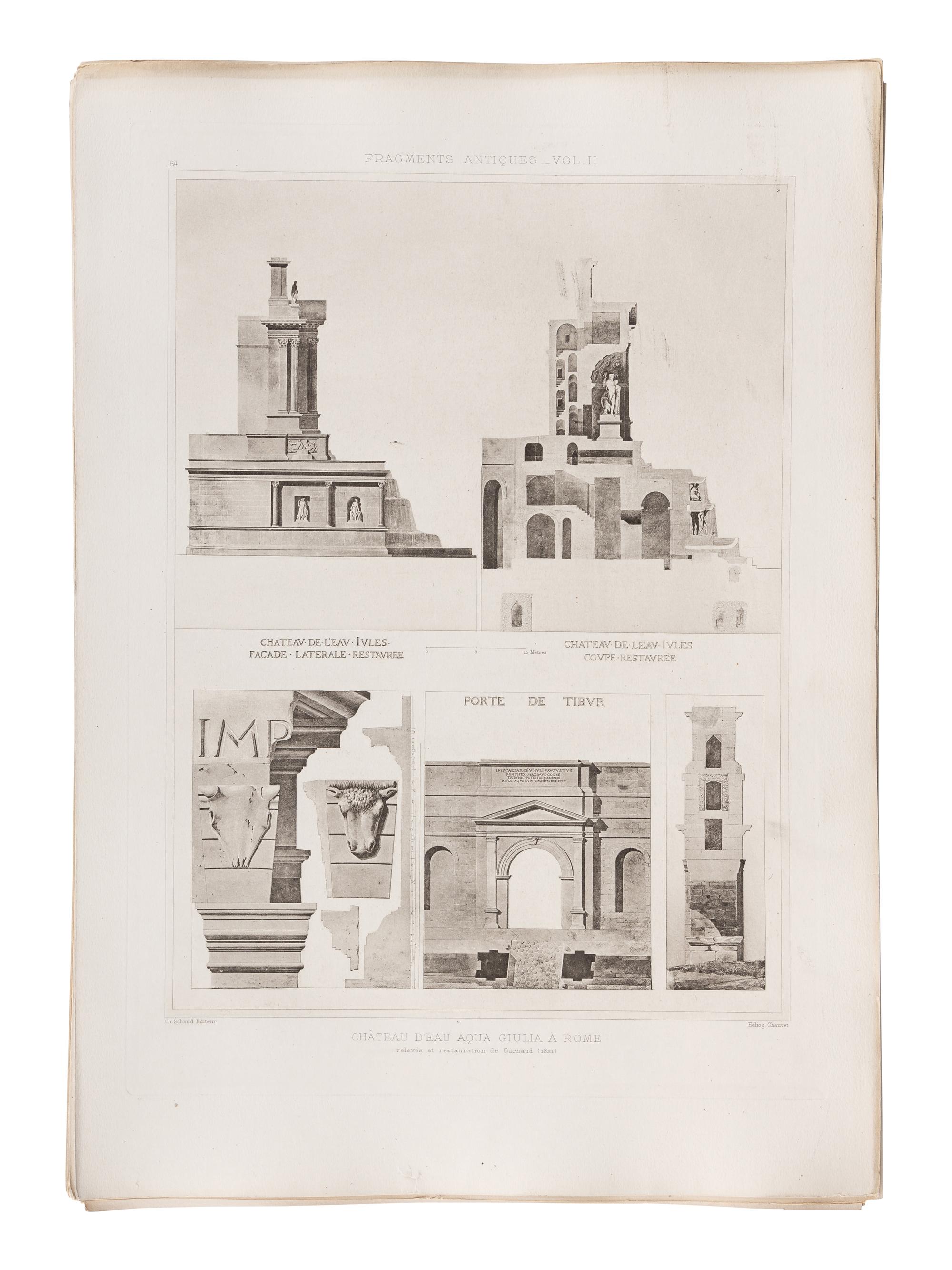 D’ESPOUY, Henry. Fragments d'Architecture du Moyen Age et de la Renaissance, d'apres les Relevés & Restaurations des Anciens Pensionnaires de l'Academie de France a Rome. Paris: Charles Massin, n.d.