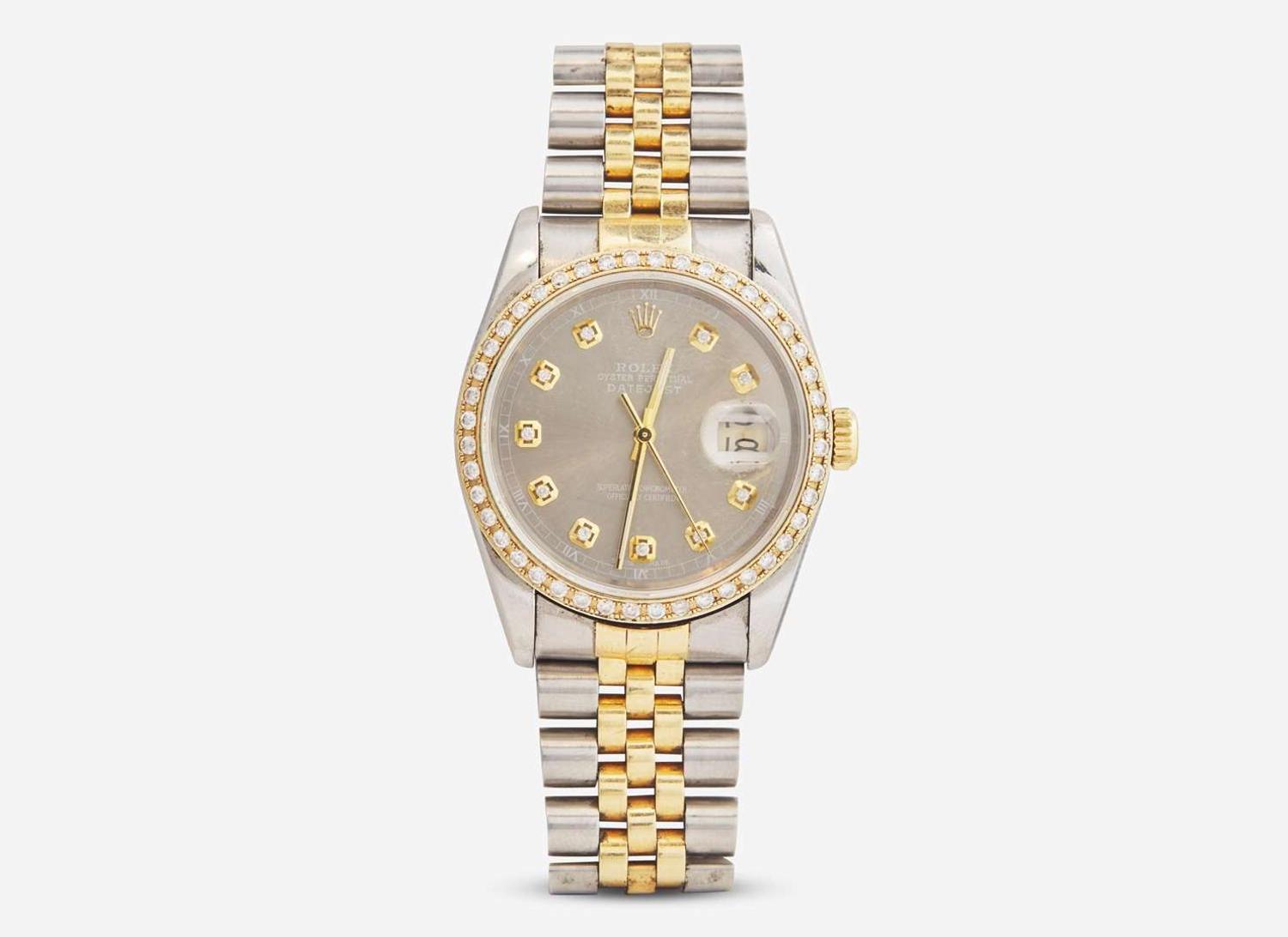 A Ladies Two-Tone Oyster Perpetual Datejust with Diamonds