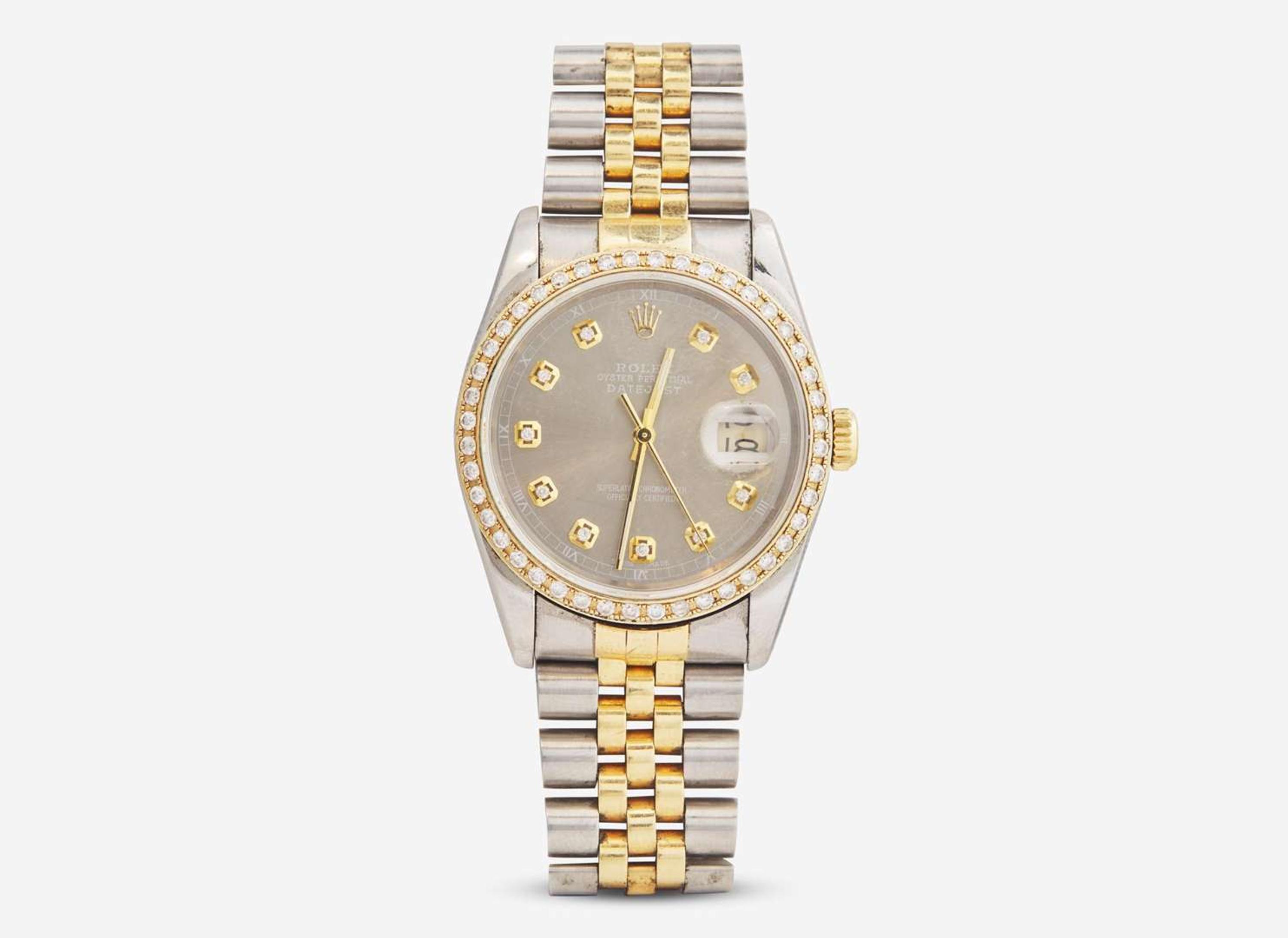 A Ladies Two-Tone Oyster Perpetual Datejust with Diamonds