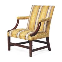 A Federal Mahogany Upholstered Lolling Chair