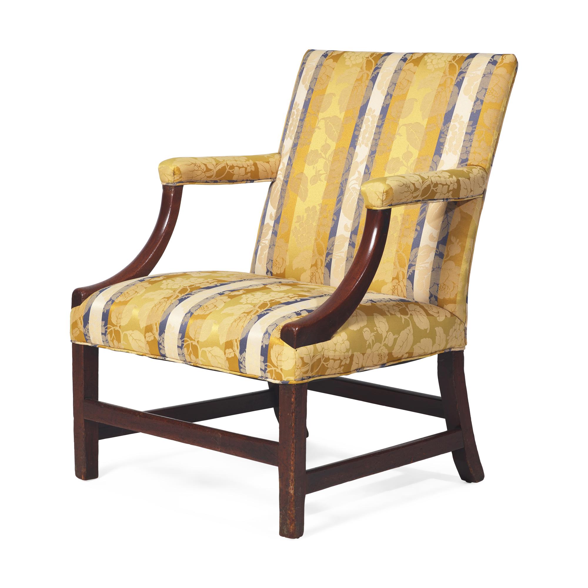 A Federal Mahogany Upholstered Lolling Chair