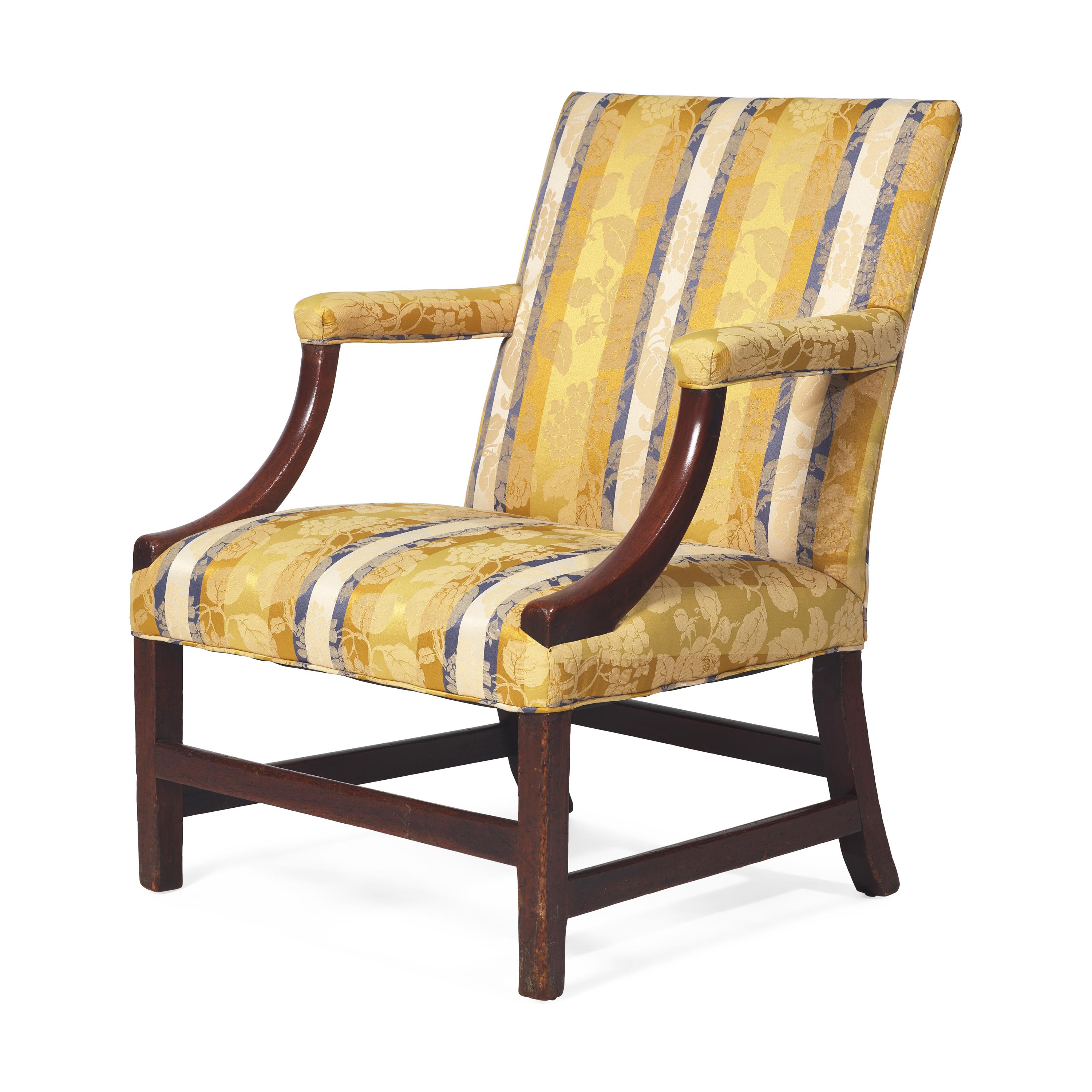 A Federal Mahogany Upholstered Lolling Chair