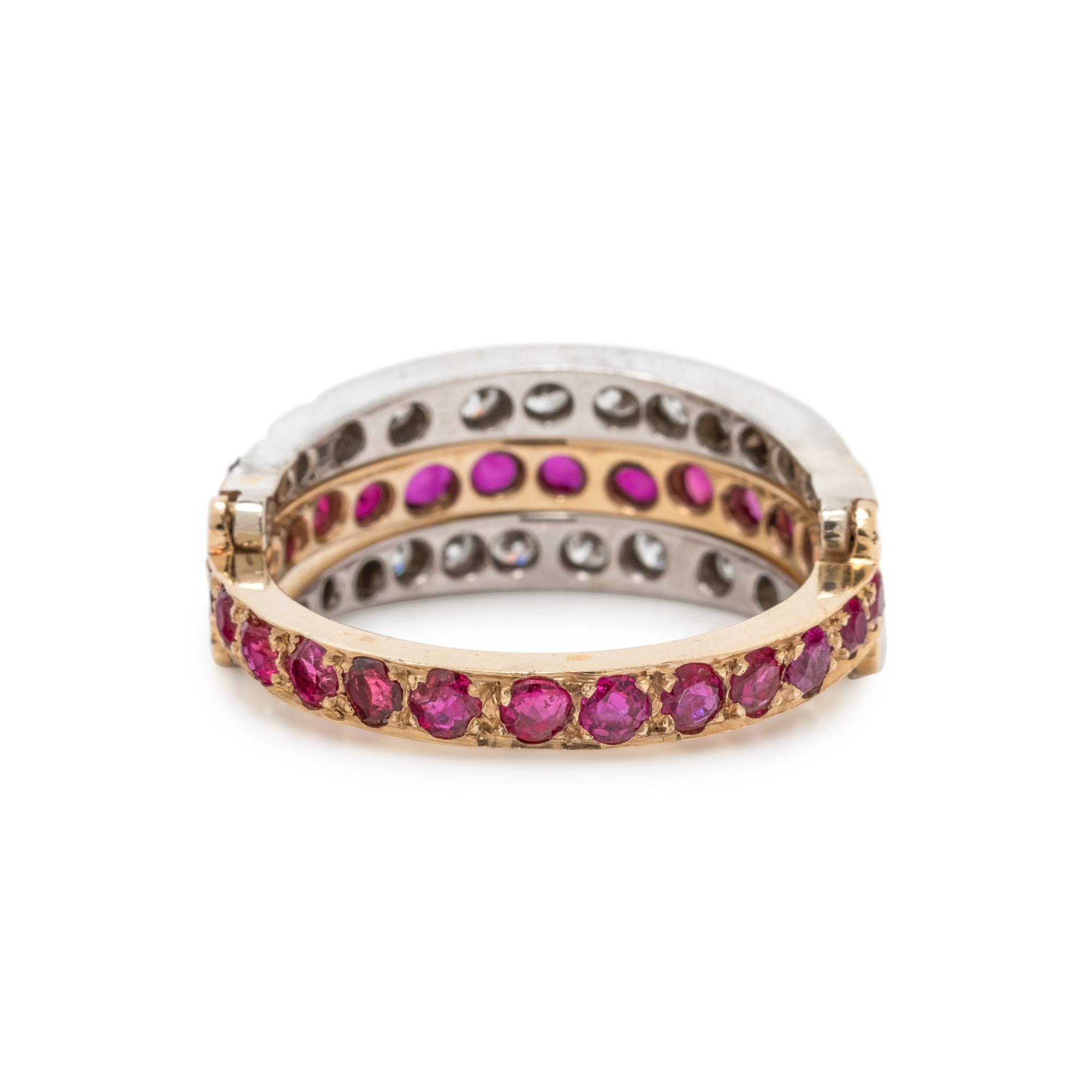 RUBY AND DIAMOND FLIP RING