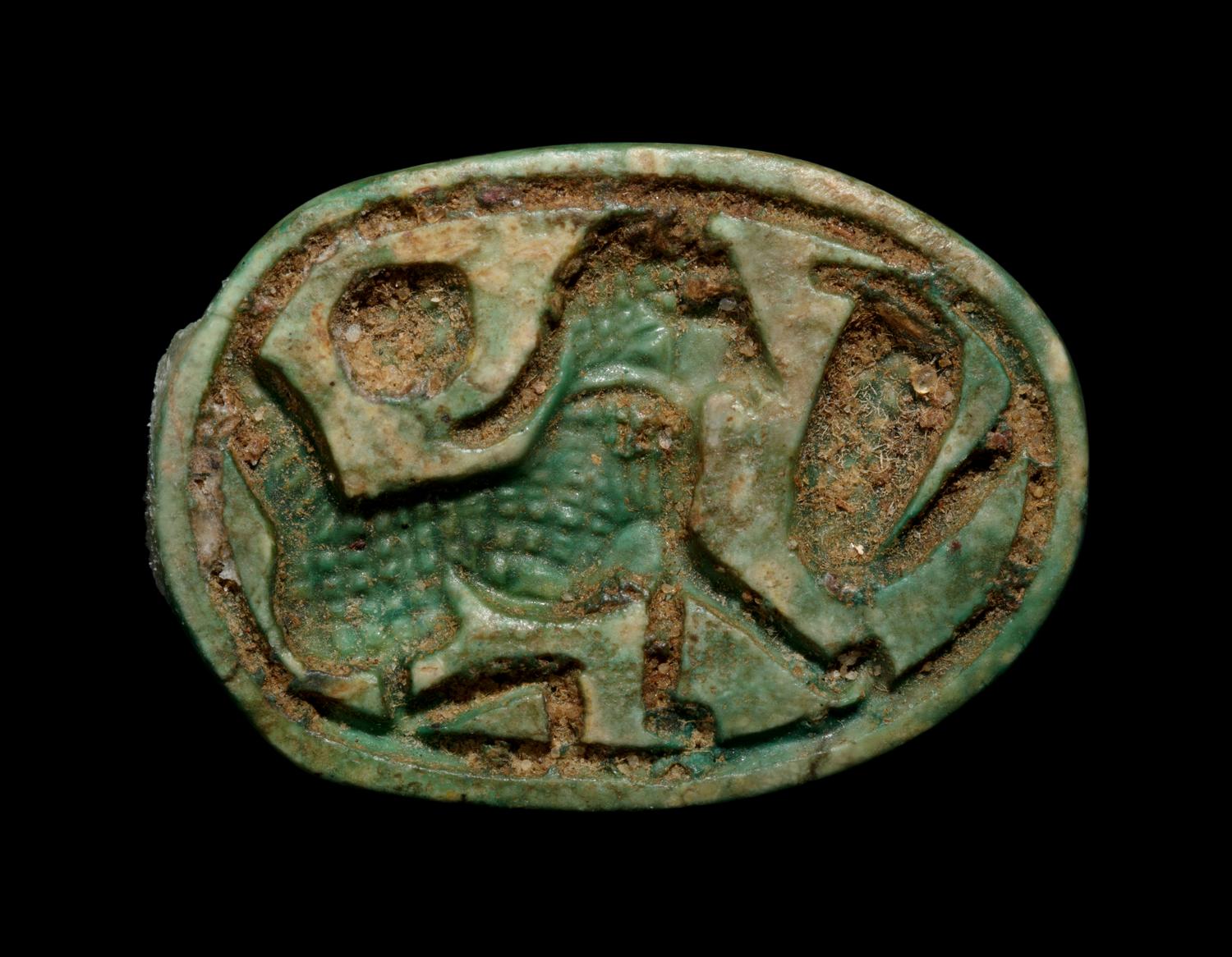 Three Egyptian Steatite and Faience Scarabs