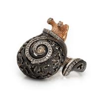 Alex Soldier, 'Codi the Snail' Diamond, Rose Gold, and Sterling Silver Ring