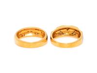 COLLECTION OF YELLOW GOLD, DIAMOND AND ENAMEL RINGS