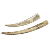 Alaskan Native Scrimshawed Cribbage Boards