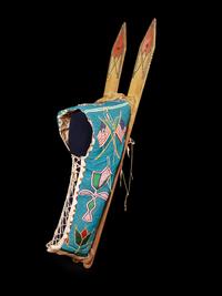 Kiowa Beaded Full-Size Cradle, with American Flags
